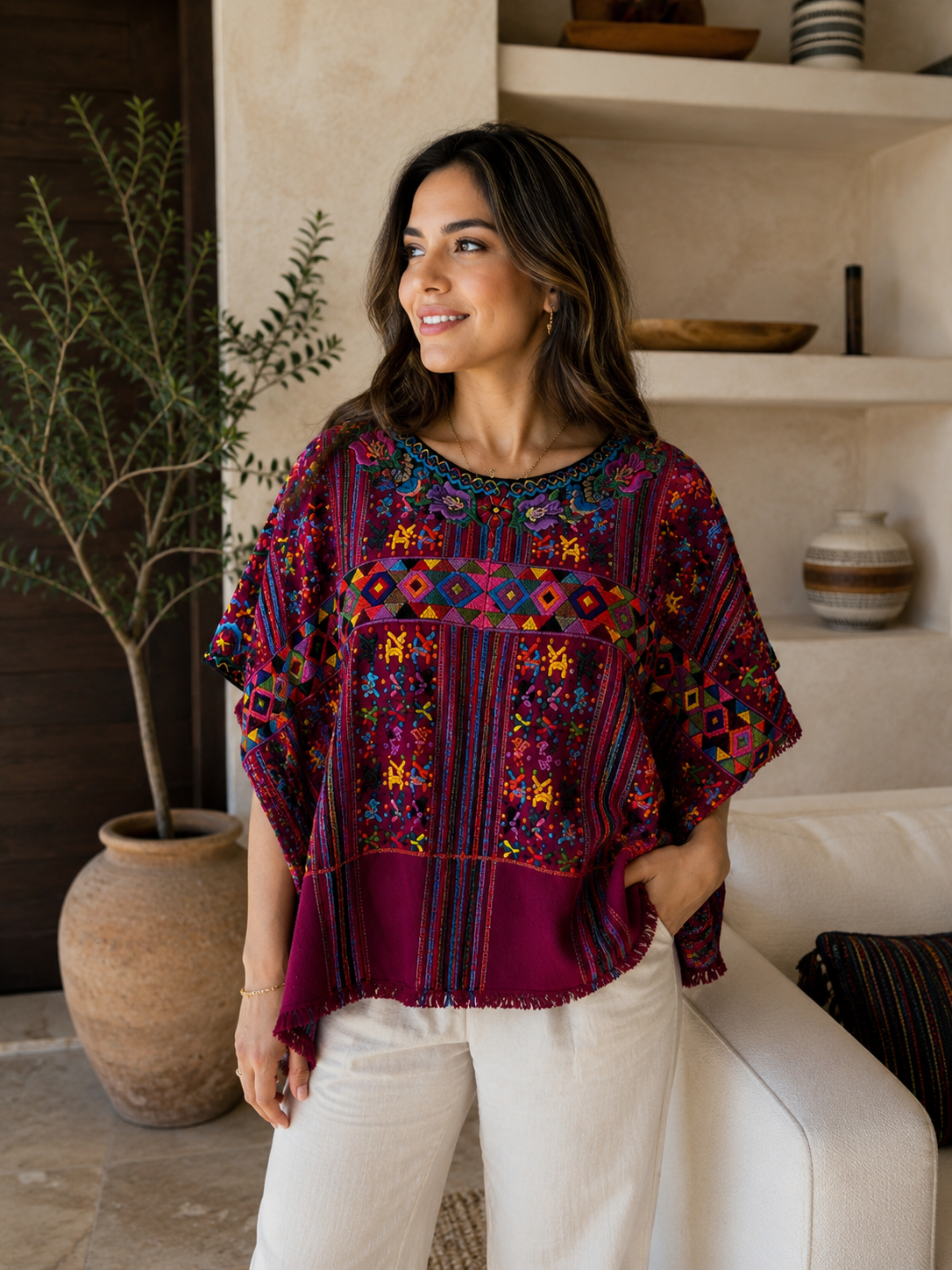 Vintage Handwoven Huipil from Chichicastenango, Guatemala