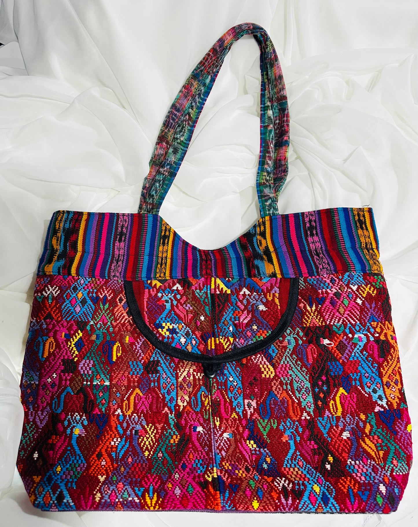 Handcrafted Huipil & Woven Tote Bag | One of a Kind Guatemalan Artisan Piece