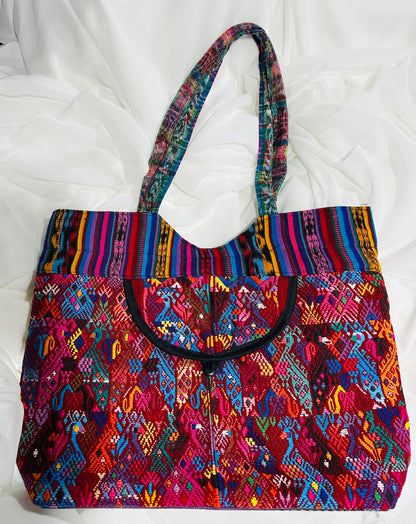 Handcrafted Huipil & Woven Tote Bag | One of a Kind Guatemalan Artisan Piece