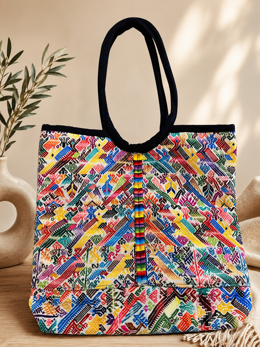 Maya Heritage Artisan Tote Bag | Handwoven Guatemalan Embroidery