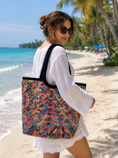 Maya Heritage Artisan Tote Bag | Handwoven Guatemalan Embroidery