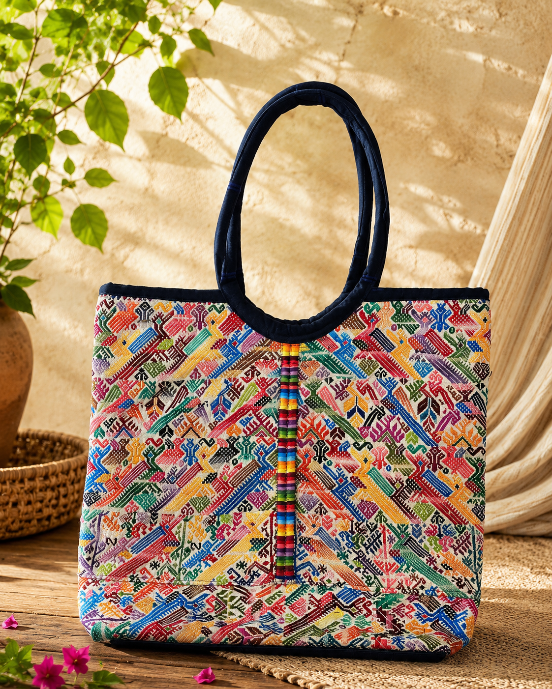 Maya Heritage Artisan Tote Bag | Handwoven Guatemalan Embroidery