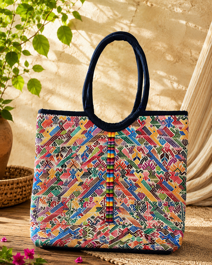 Maya Heritage Artisan Tote Bag | Handwoven Guatemalan Embroidery
