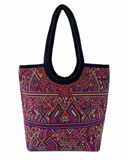 Handcrafted in Guatemala Huipil Tote Bag | Handcrafted Using a Vintage Huipil from Nebaj