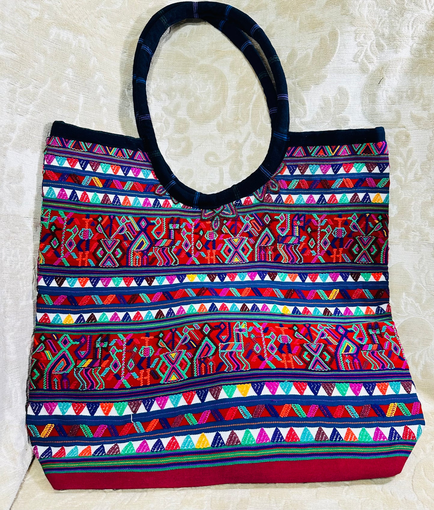 Crimson Triangle Menagerie Huipil Market Tote