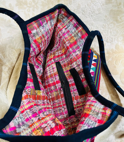 Crimson Triangle Menagerie Huipil Market Tote