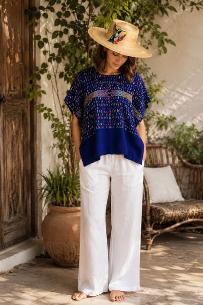 Vintage | Electric Blue Huipil from Chichicastenango, El Quiche