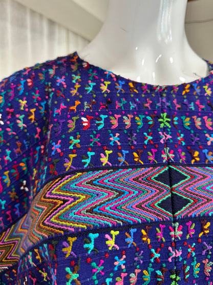 Vintage | Electric Blue Huipil from Chichicastenango, El Quiche