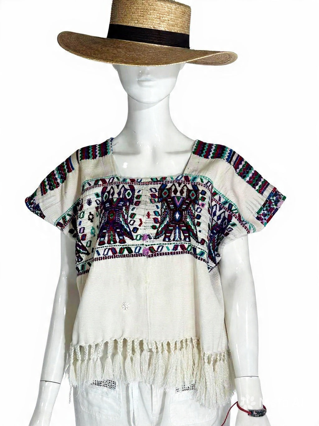 Vintage Handwoven Huipil from San Juan Sacatepequez, Guatemala