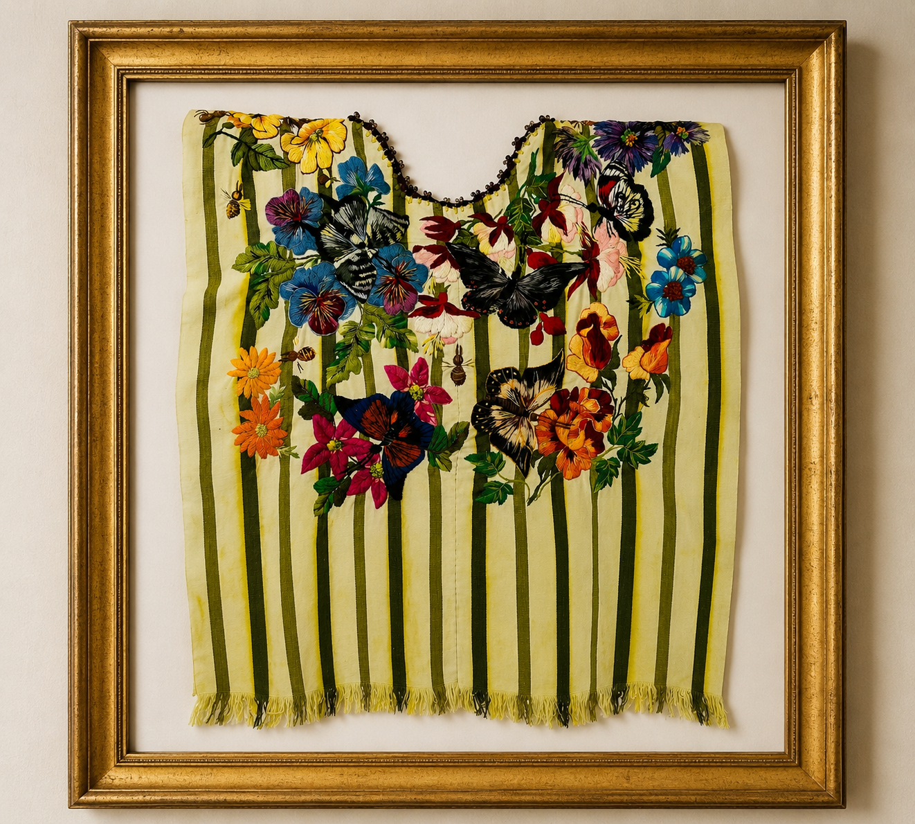 Vintage Handwoven Floral Huipil from Chichicastenango, El Quiche