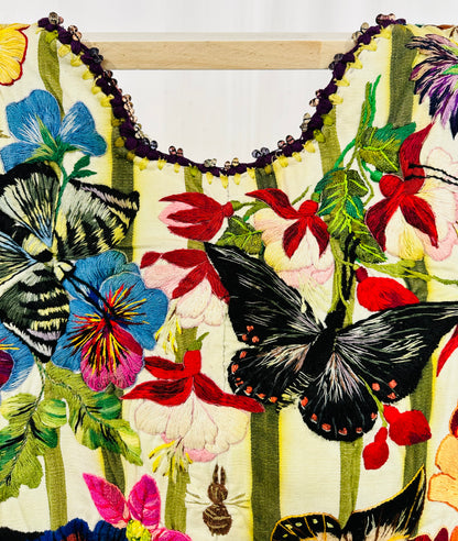Vintage Handwoven Floral Huipil from Chichicastenango, El Quiche