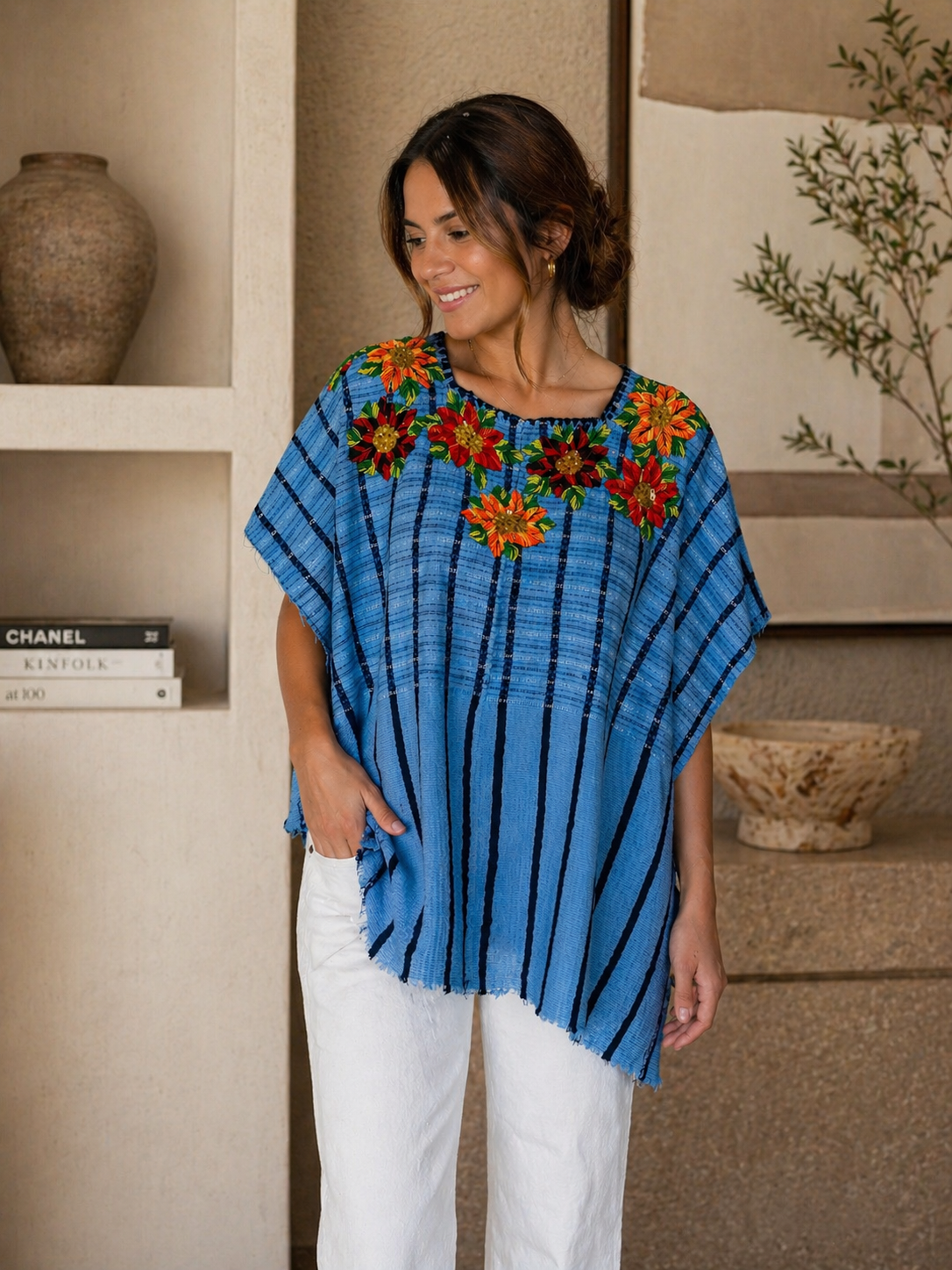 Vintage Handwoven Huipil from Santa Lucia Utatlan, Guatemala