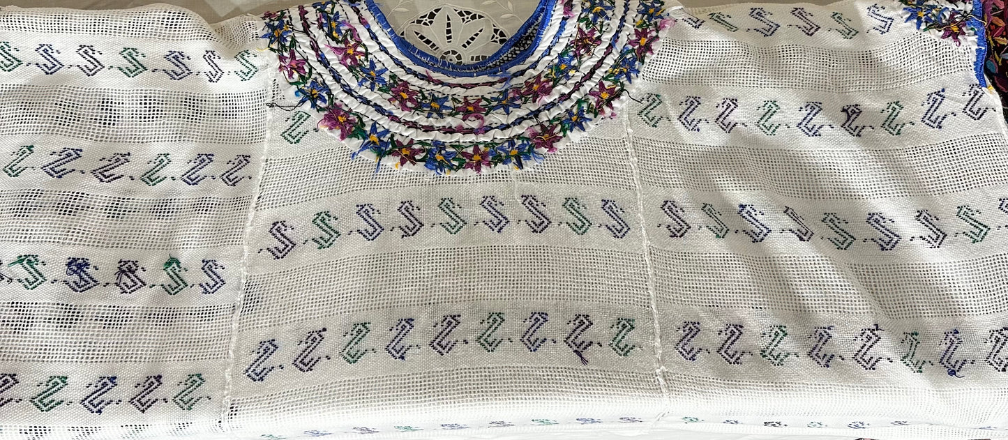 Vintage Handwoven Huipil from Coban, Guatemala