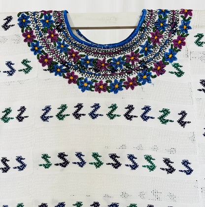 Vintage Handwoven Huipil from Coban, Guatemala