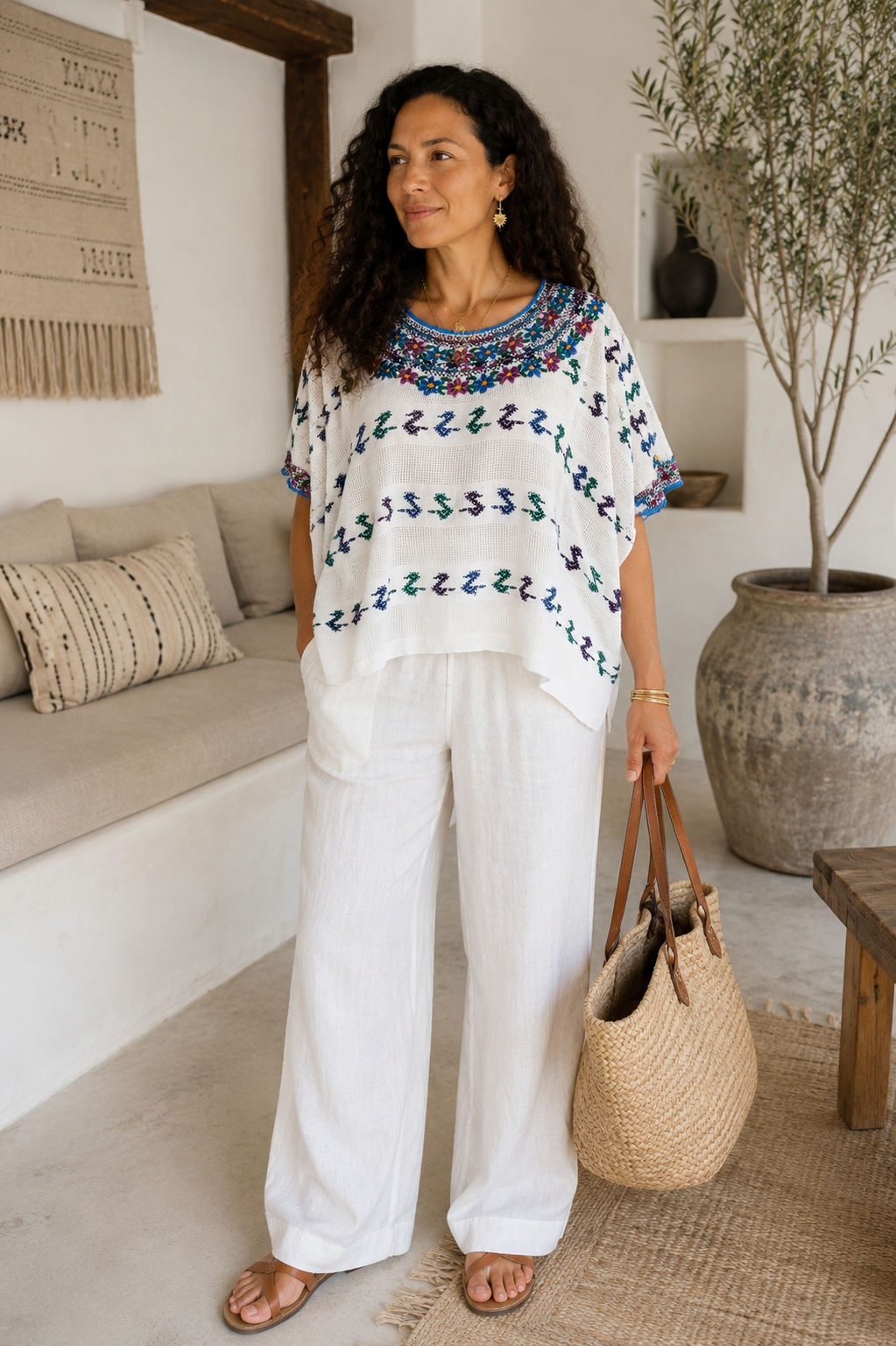 Vintage Handwoven Huipil from Coban, Guatemala