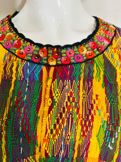 Vintage Ceremonial Huipil from Nebaj, Guatemala | Handwoven Maya Textile Art