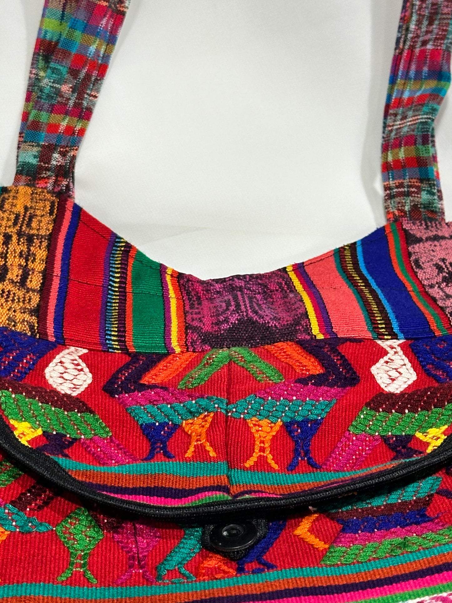 Handcrafted Guatemalan Huipil | Festival of Birds Huipil Tote with Front Pocket