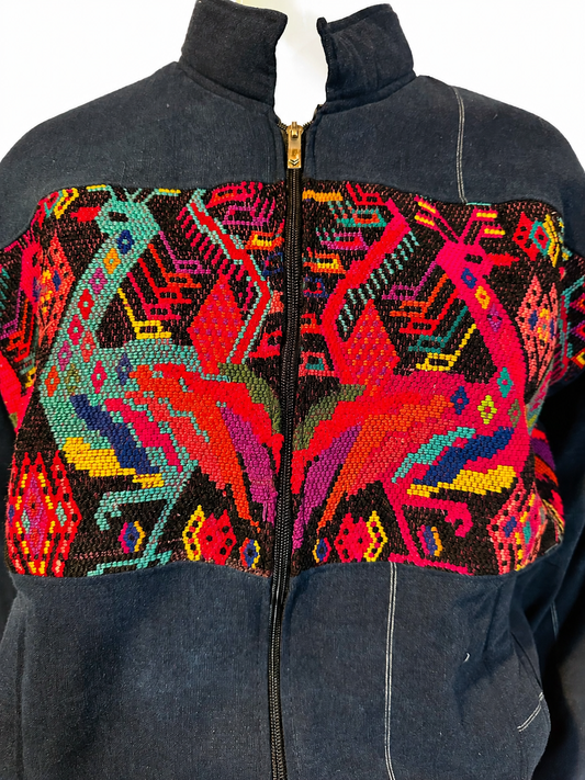 Handwoven Guatemalan Cotton Jacket with Maya Bird Motif | Artisan Made