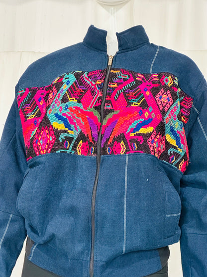 Handwoven Guatemalan Cotton Jacket with Maya Bird Motif | Artisan Made