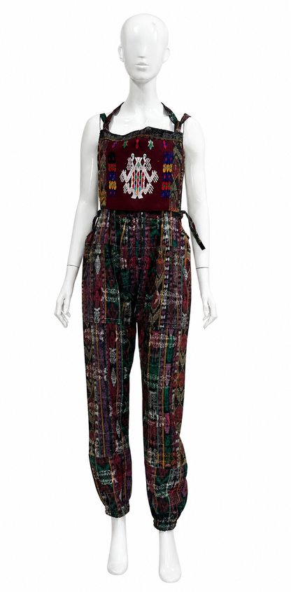 One of a Kind Guatemalan Embroidered Jumpsuit | Artisan Boho Fashion | 100% Cotton