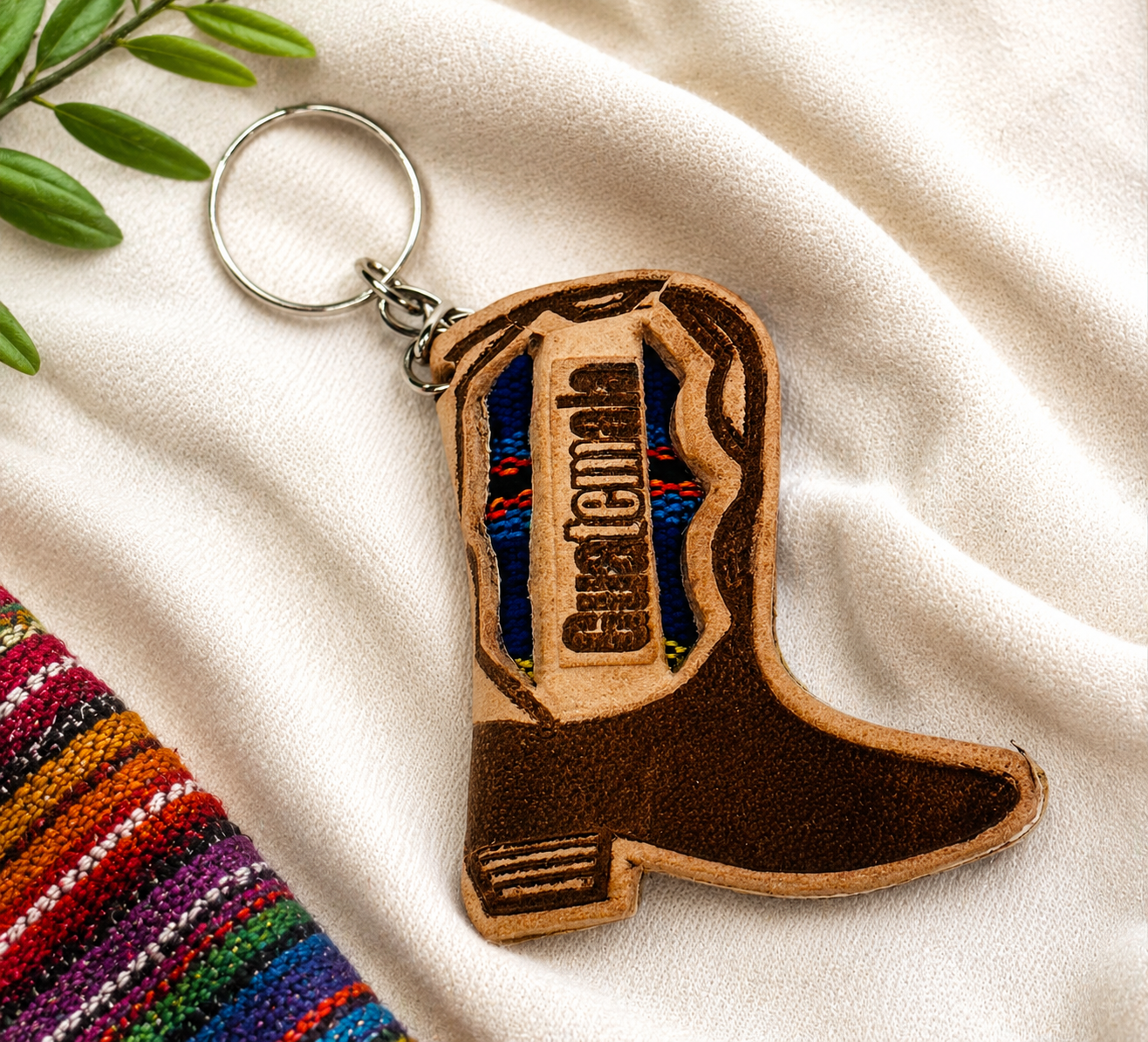 Guatemala Leather Boot Keychain | Handcrafted Souvenir