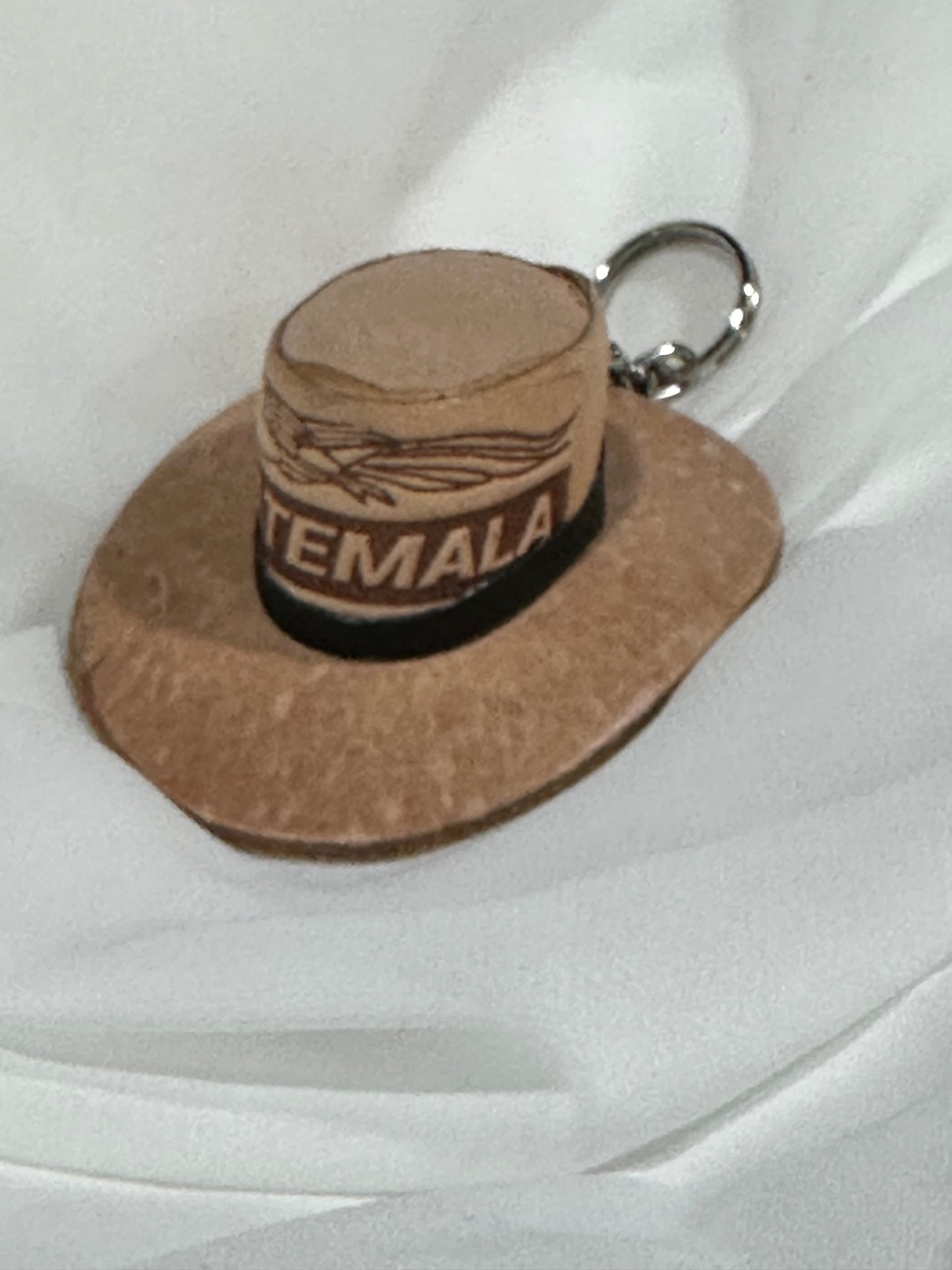 Guatemala Leather Hat Keychain | Handcrafted Souvenir