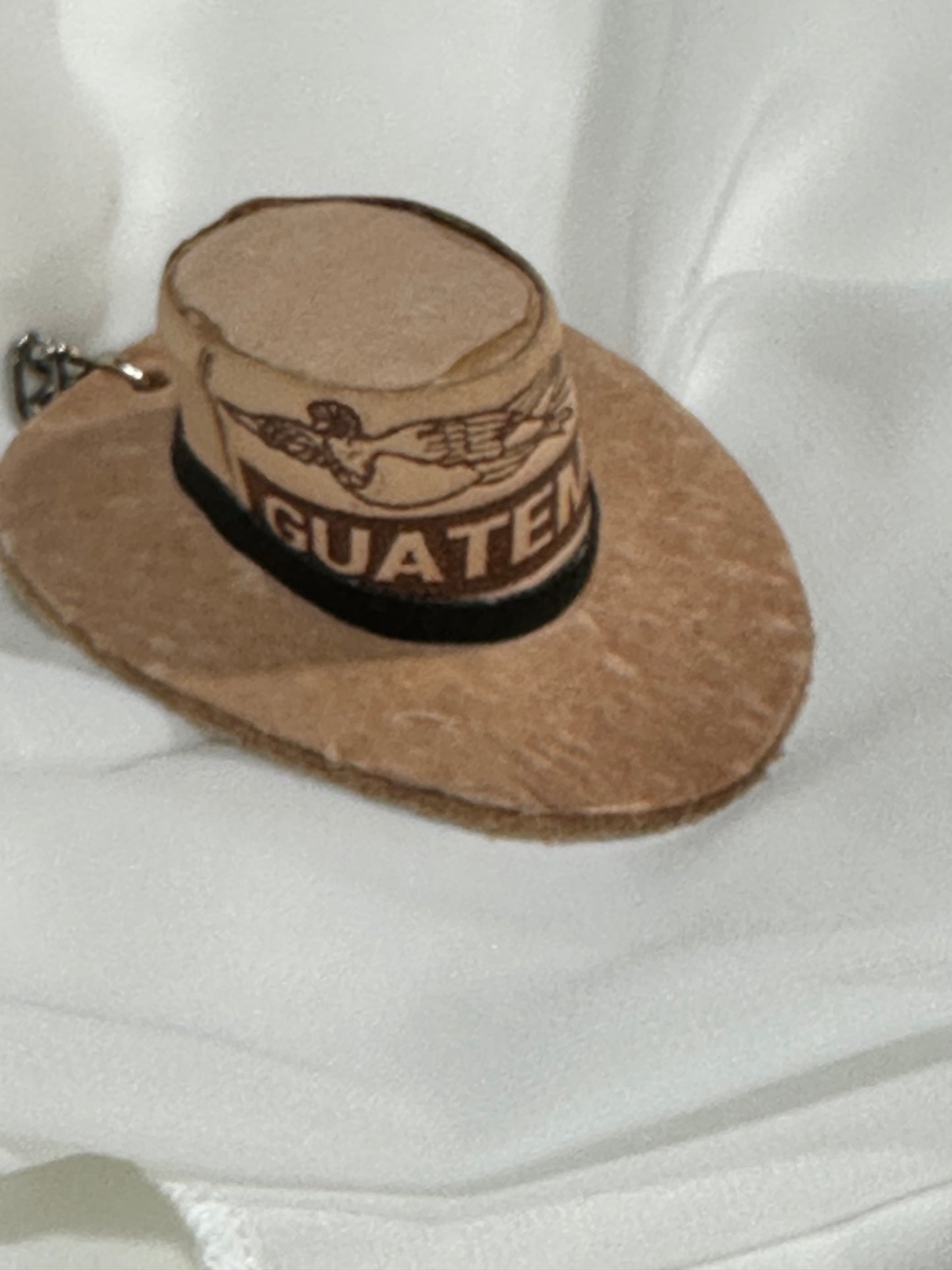 Guatemala Leather Hat Keychain | Handcrafted Souvenir