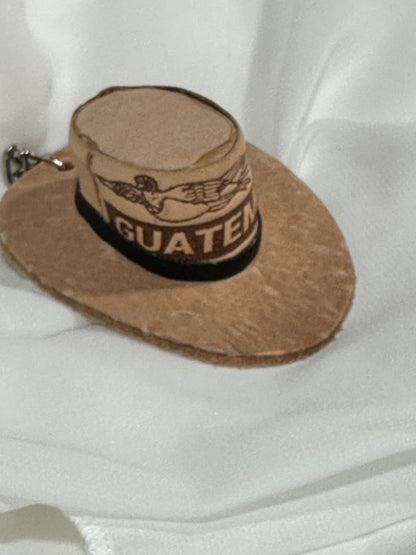 Guatemala Leather Hat Keychain | Handcrafted Souvenir