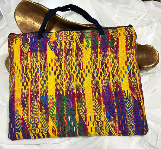 Handcrafted Guatemalan Padded Laptop Bag | Vibrant Woven Textile Sleeve