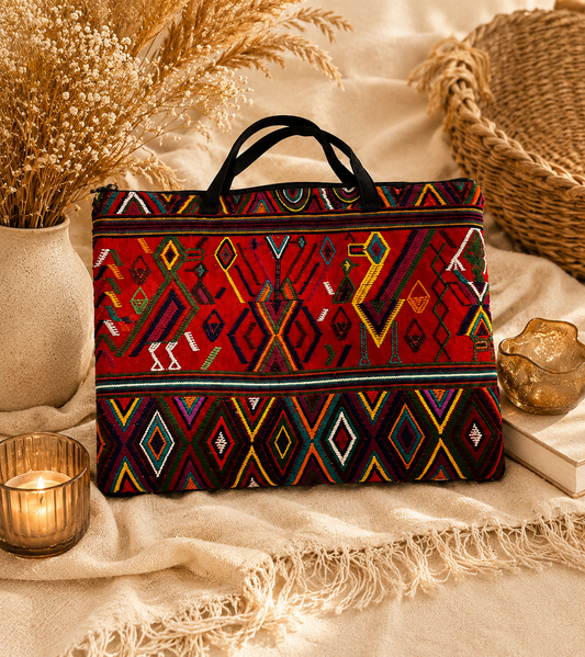 Handcrafted Guatemalan Padded Laptop Bag | Maya Textile Sleeve