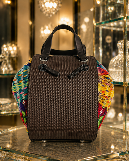 Luxury Handcrafted Guatemalan Leather & Huipil Handbag | Artisan Statement Bag