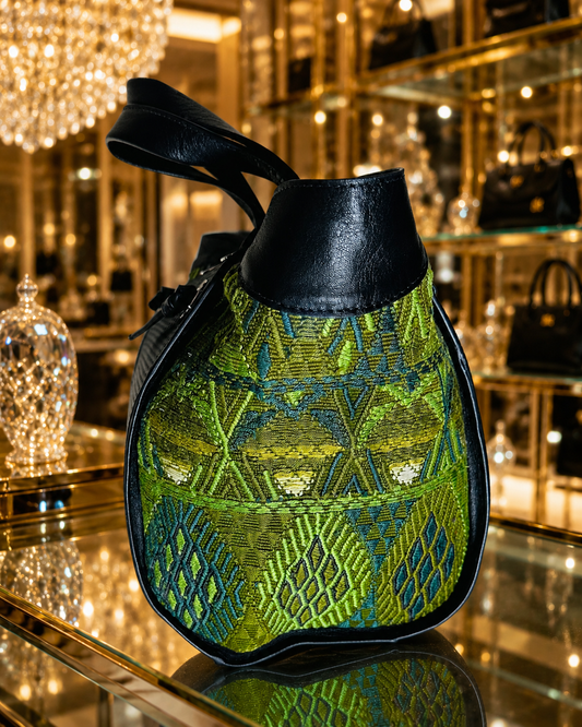 Luxury Guatemalan Leather & Huipil Handbag | Handmade Artisan Statement Bag