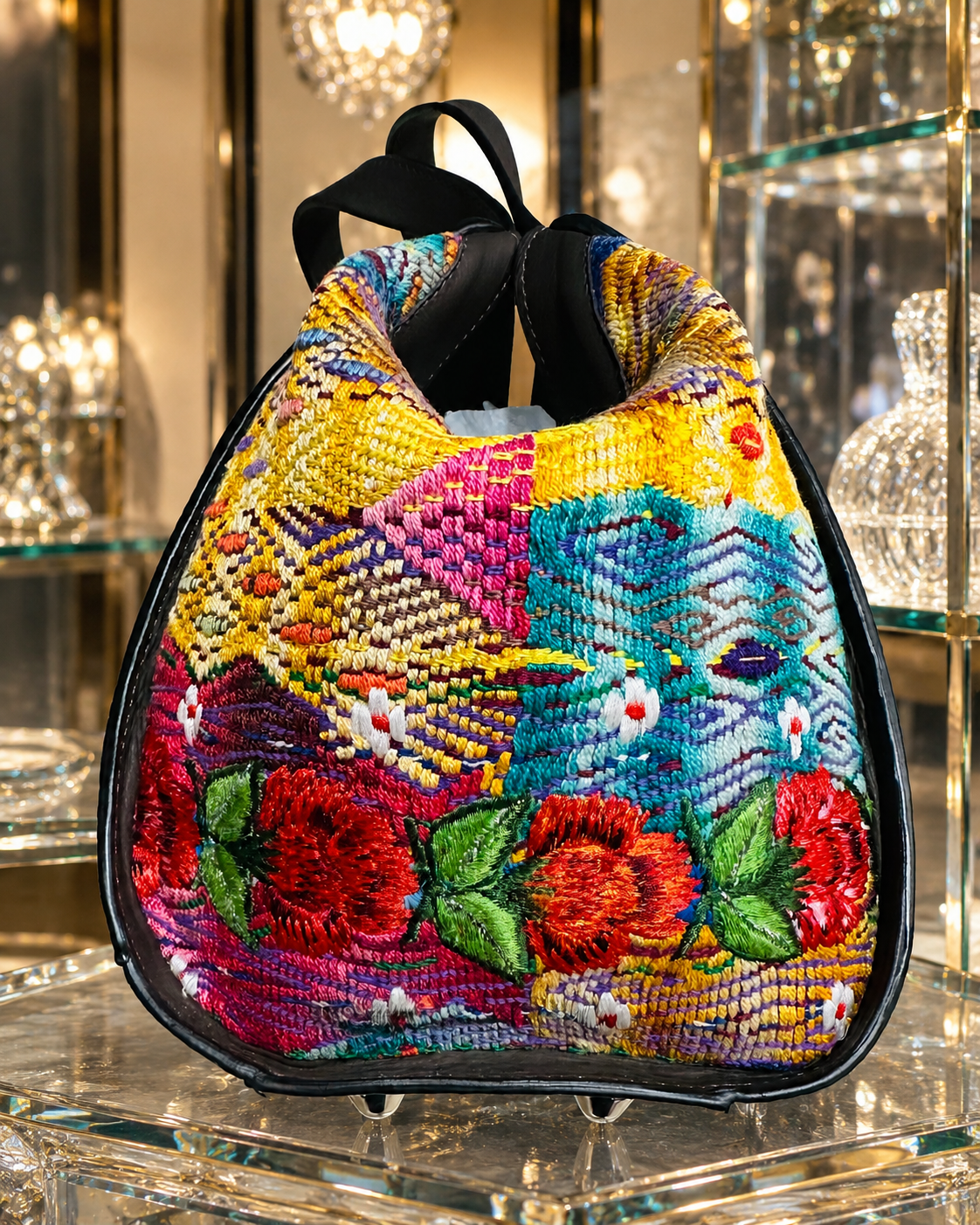 Luxury Handcrafted Guatemalan Leather & Huipil Handbag | Artisan Statement Bag