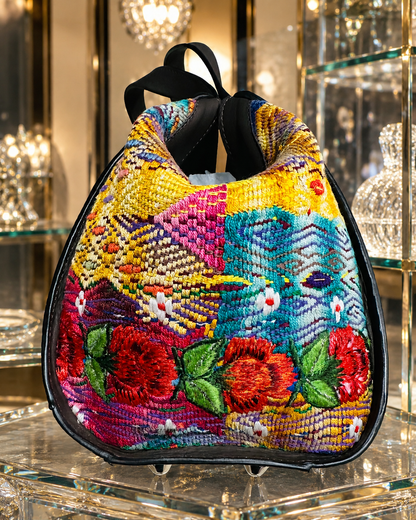 Luxury Handcrafted Guatemalan Leather & Huipil Handbag | Artisan Statement Bag