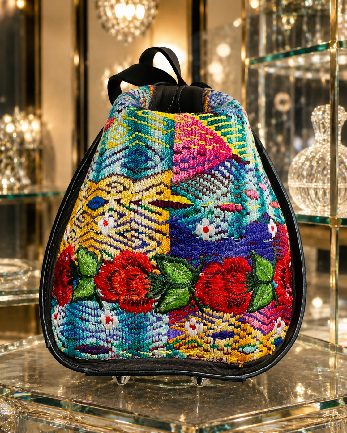 Luxury Handcrafted Guatemalan Leather & Huipil Handbag | Artisan Statement Bag