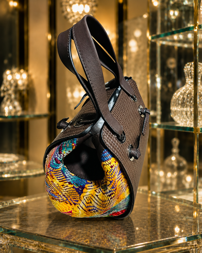 Luxury Handcrafted Guatemalan Leather & Huipil Handbag | Artisan Statement Bag