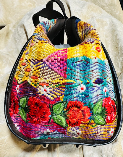 Luxury Handcrafted Guatemalan Leather & Huipil Handbag | Artisan Statement Bag