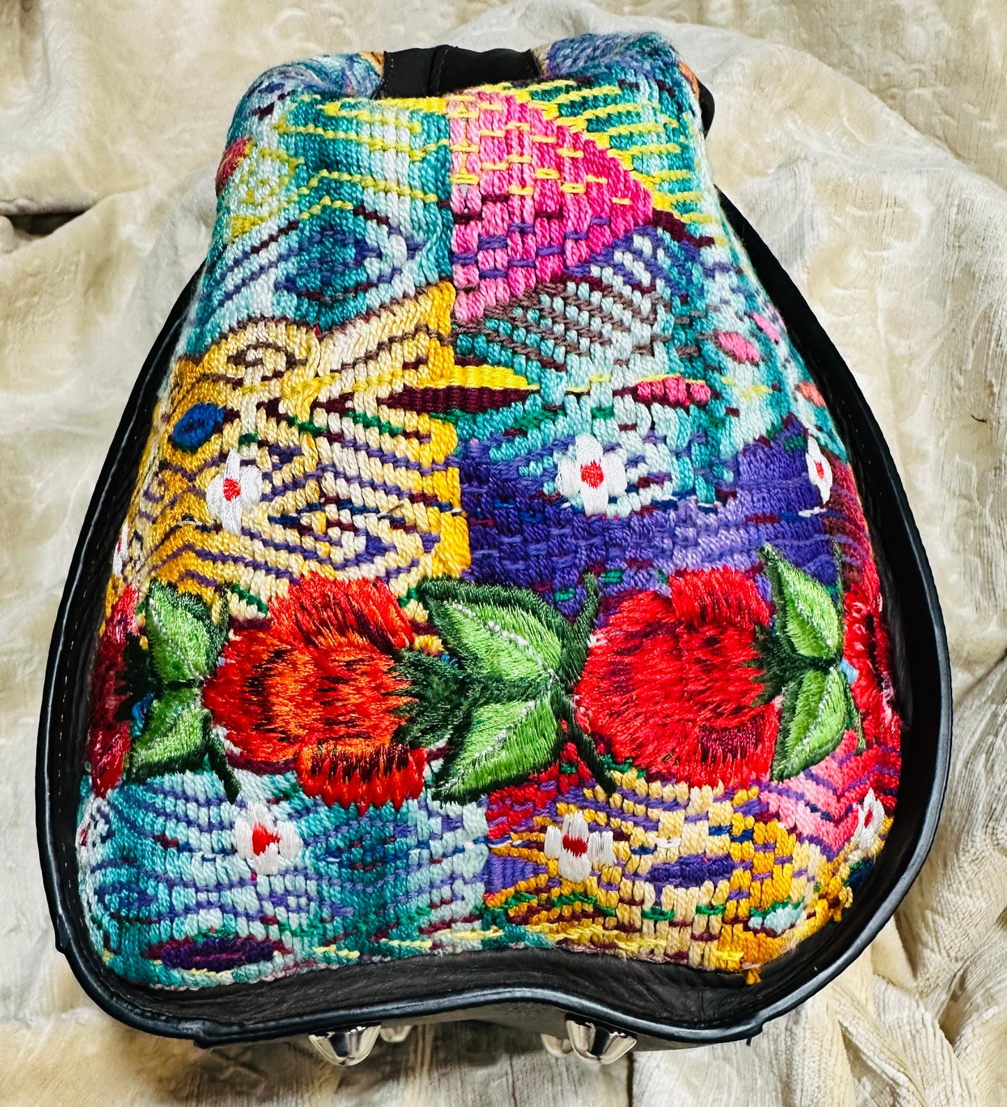 Luxury Handcrafted Guatemalan Leather & Huipil Handbag | Artisan Statement Bag