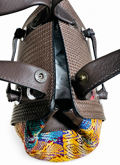 Luxury Handcrafted Guatemalan Leather & Huipil Handbag | Artisan Statement Bag