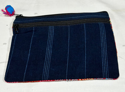 Handwoven Guatemalan Huipil Pouch | Colorful Loving Birds