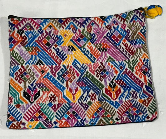 Handcrafted Guatemalan Embroidered Cosmetic Bag | Artisan Clutch Pouch