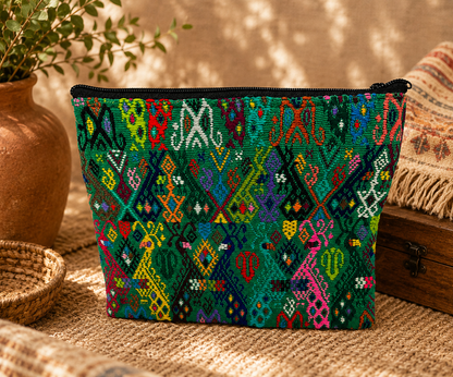 Vintage Guatemalan Huipil Cosmetic Pouch
