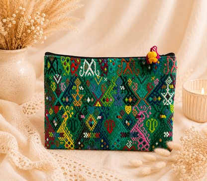 Vintage Guatemalan Huipil Cosmetic Pouch