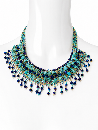 Turquoise & Sapphire Blue Statement Necklace