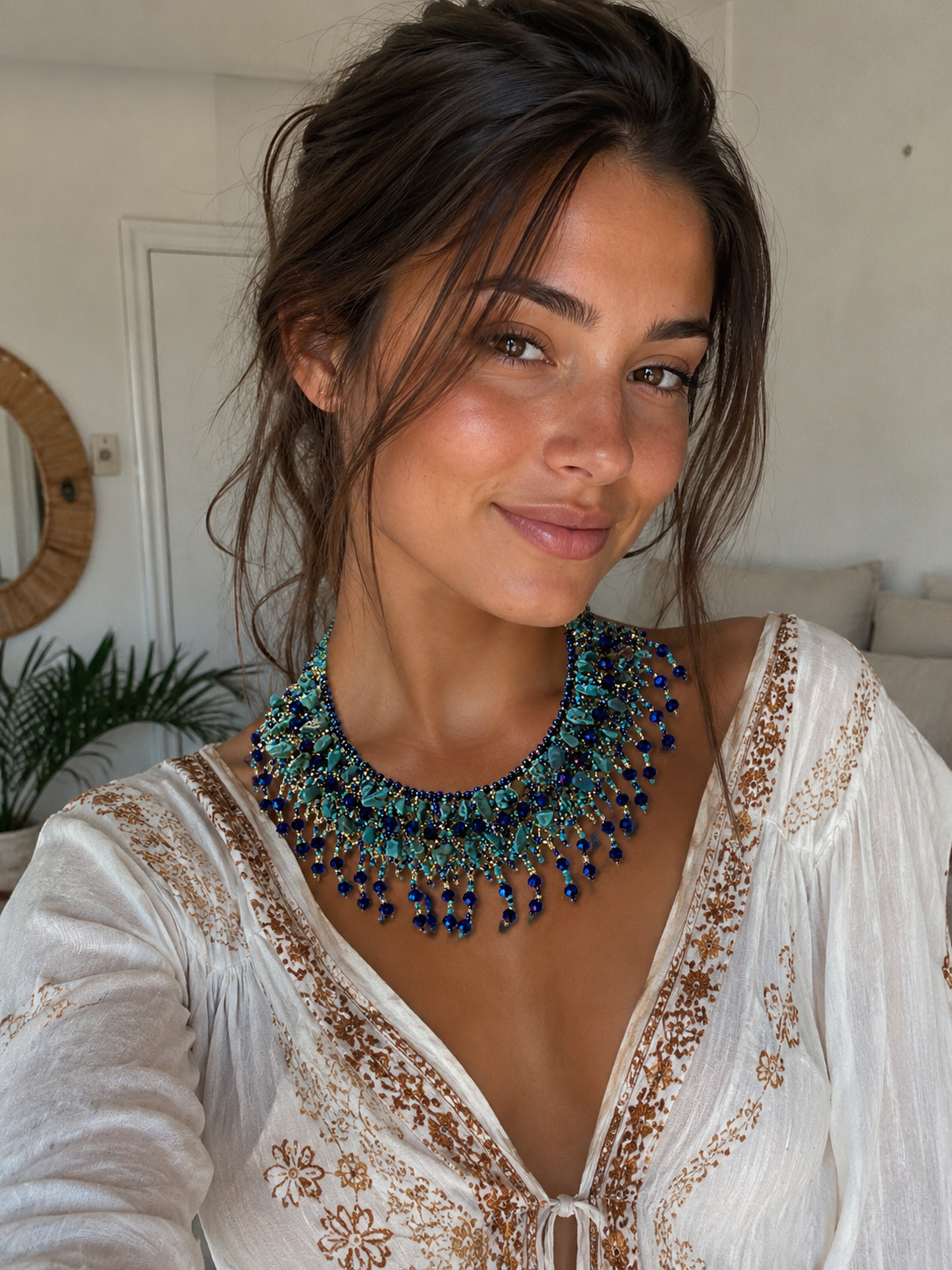 Turquoise & Sapphire Blue Statement Necklace
