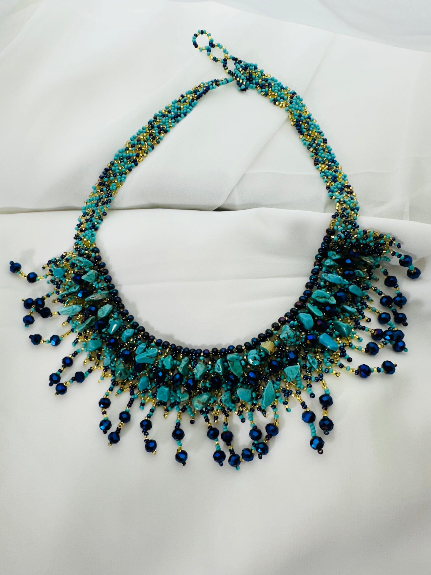 Turquoise & Sapphire Blue Statement Necklace