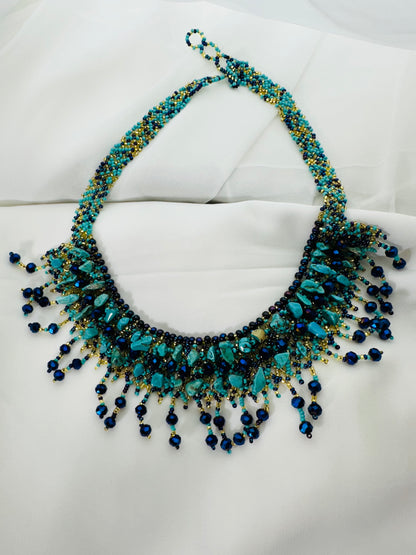 Turquoise & Sapphire Blue Statement Necklace