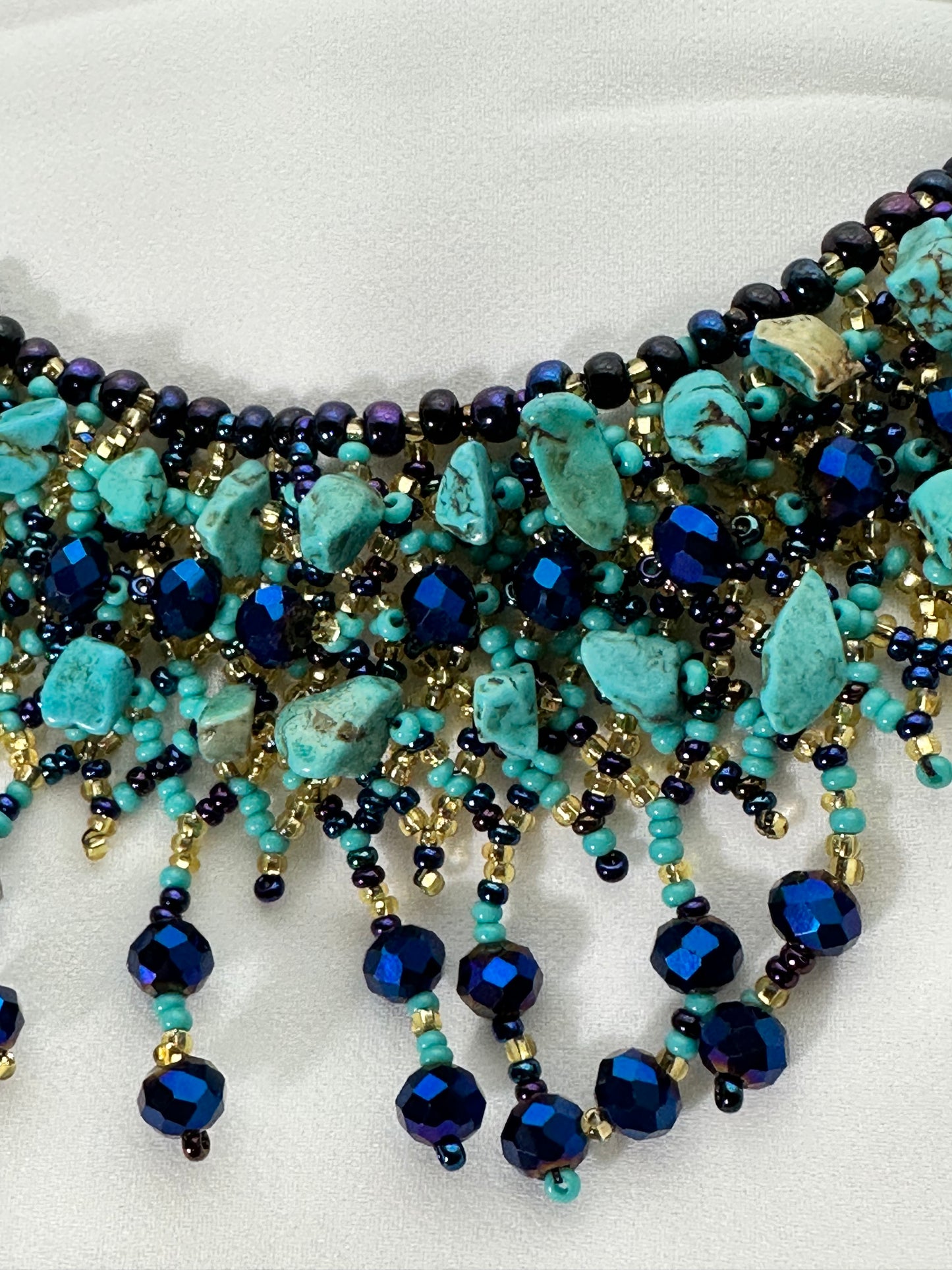 Turquoise & Sapphire Blue Statement Necklace