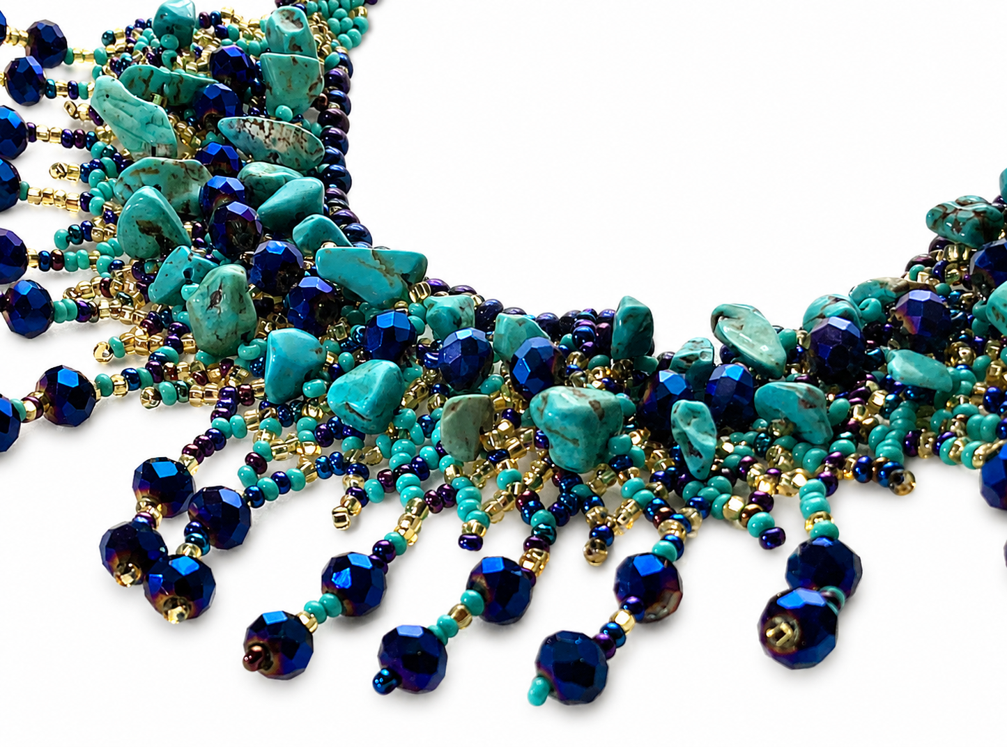 Turquoise & Sapphire Blue Statement Necklace