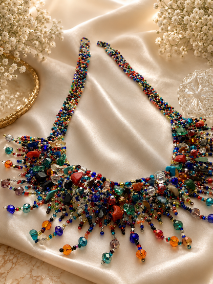 Handcrafted Multicolor Beaded Statement Necklace
